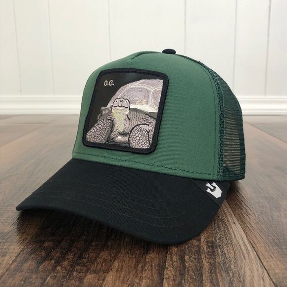 Goorin Bros OG Tortoise Trucker Hat Snap Back Mens One Size Green Black Turtle - Picture 1 of 11